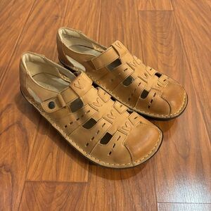 Alegria Pesca Cognac Sandals Womens 38/US 8-8.5 Leather Fisherman